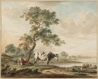 U 067
<br/>
Rivierlandschap met vee
<br/>
<em>Janson, Johannes (1729-1784)</em>